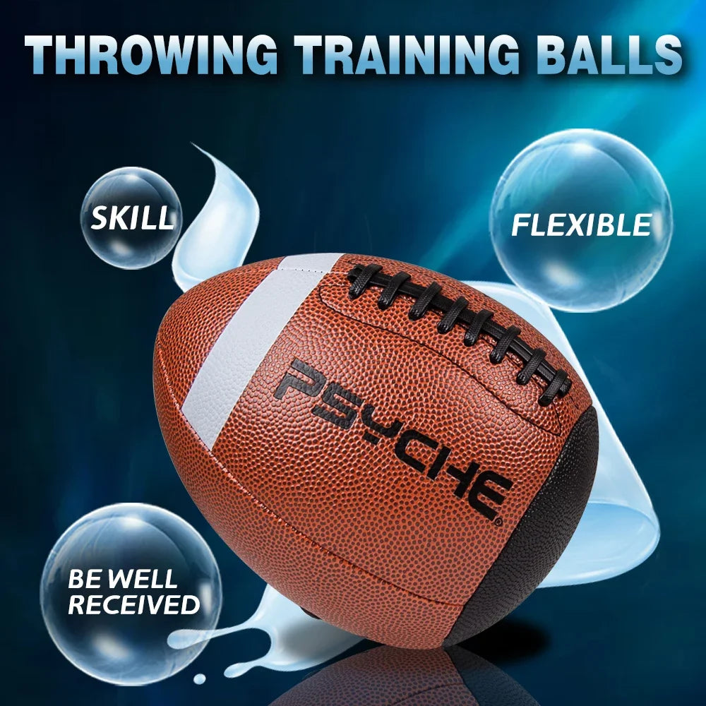 Standard Official Game PU Leather American Football Training Rugby Ball Indoor Outdoor Competition Ball