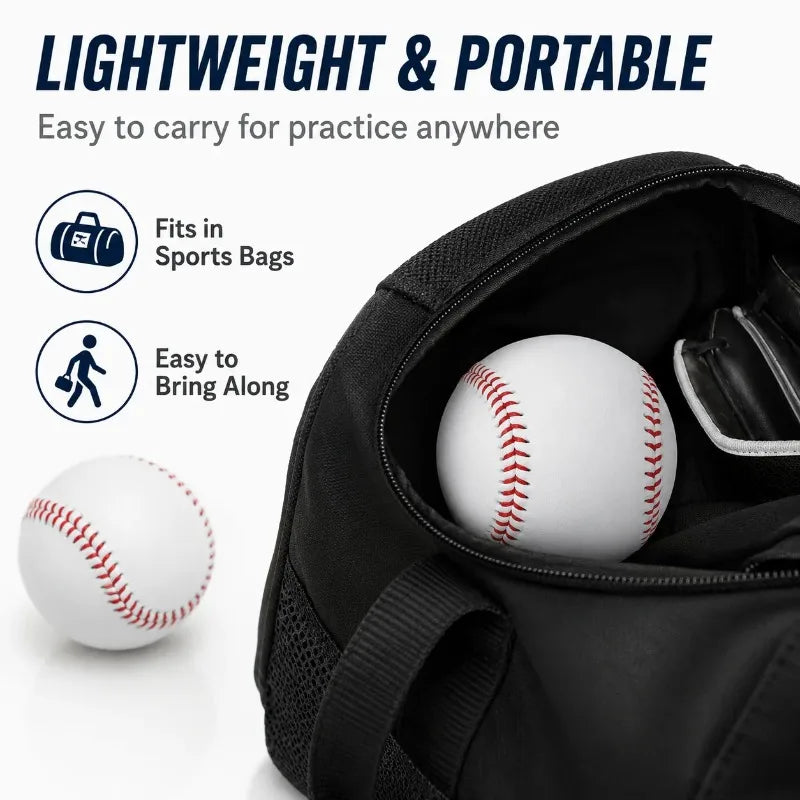 9 Inch Practice Baseball Standard Size Training Ball With Red Stitching Smooth Cover For Batting Catching Indoor Outdoor Play