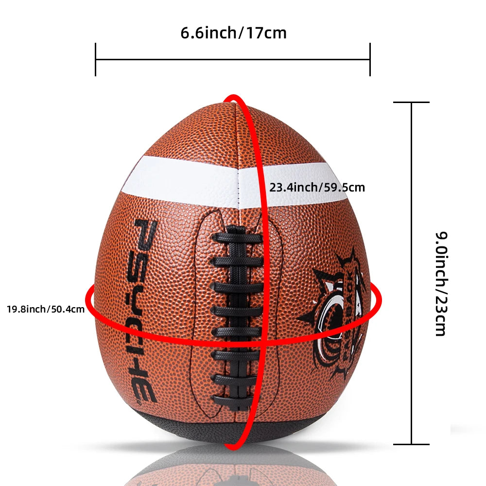 Standard Official Game PU Leather American Football Training Rugby Ball Indoor Outdoor Competition Ball