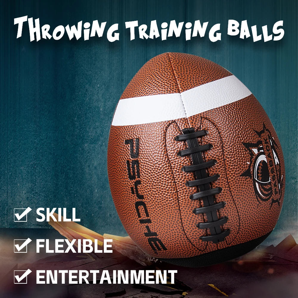 Standard Official Game PU Leather American Football Training Rugby Ball Indoor Outdoor Competition Ball