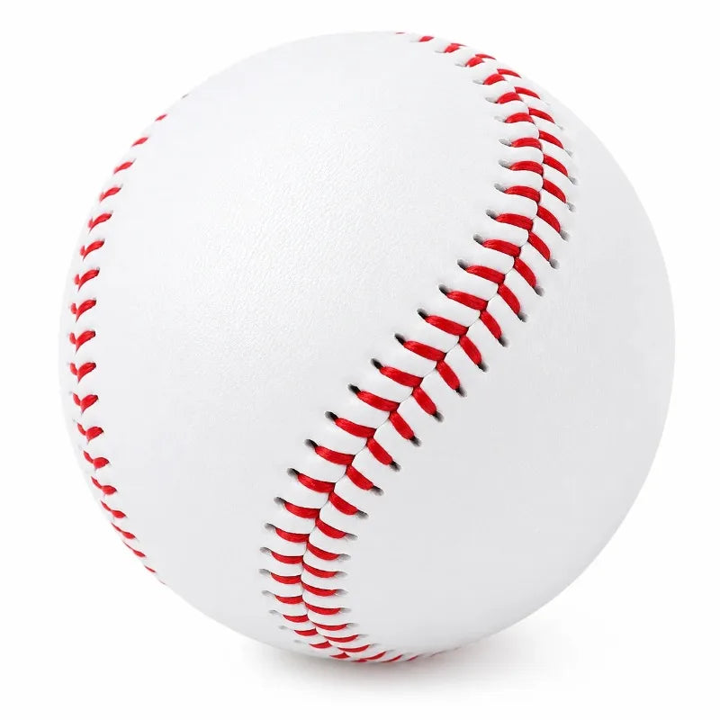 9 Inch Practice Baseball Standard Size Training Ball With Red Stitching Smooth Cover For Batting Catching Indoor Outdoor Play