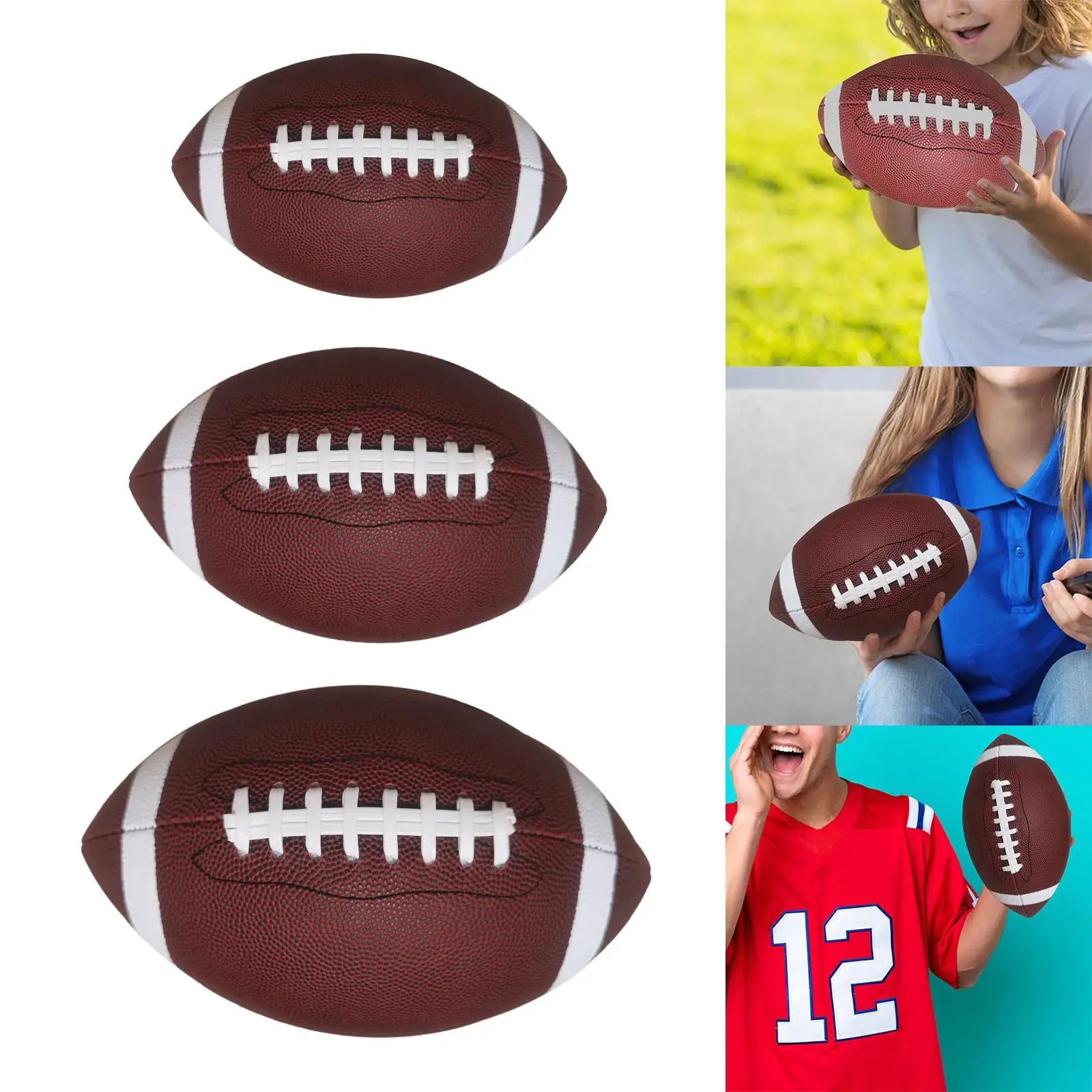 American Football, Official Football Versatile Lightweight Equipment Rugby Ball Competition Ball for Outdoor Indoor Sports