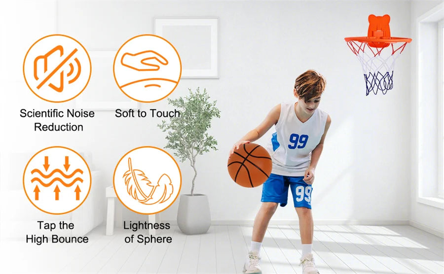 Silent Basketball 2.0 Indoor Mute Ball Upgraded Version With Groove Line No Noise Soft And High Elastic PU Foam Sport Basketball